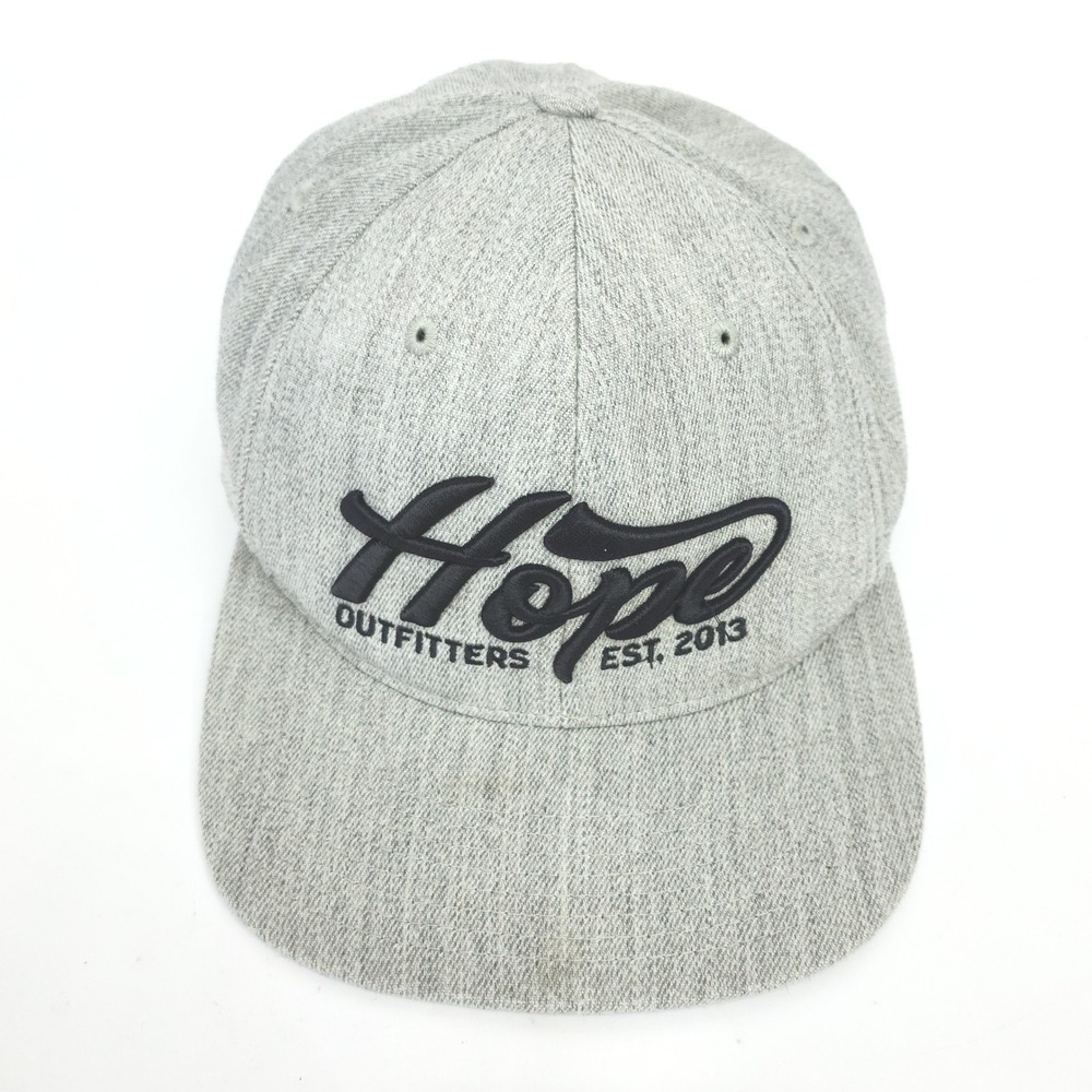 Hope Outfitters Flexfit Hat Gray Heathered Embroidered Flat Bill Cap S/M